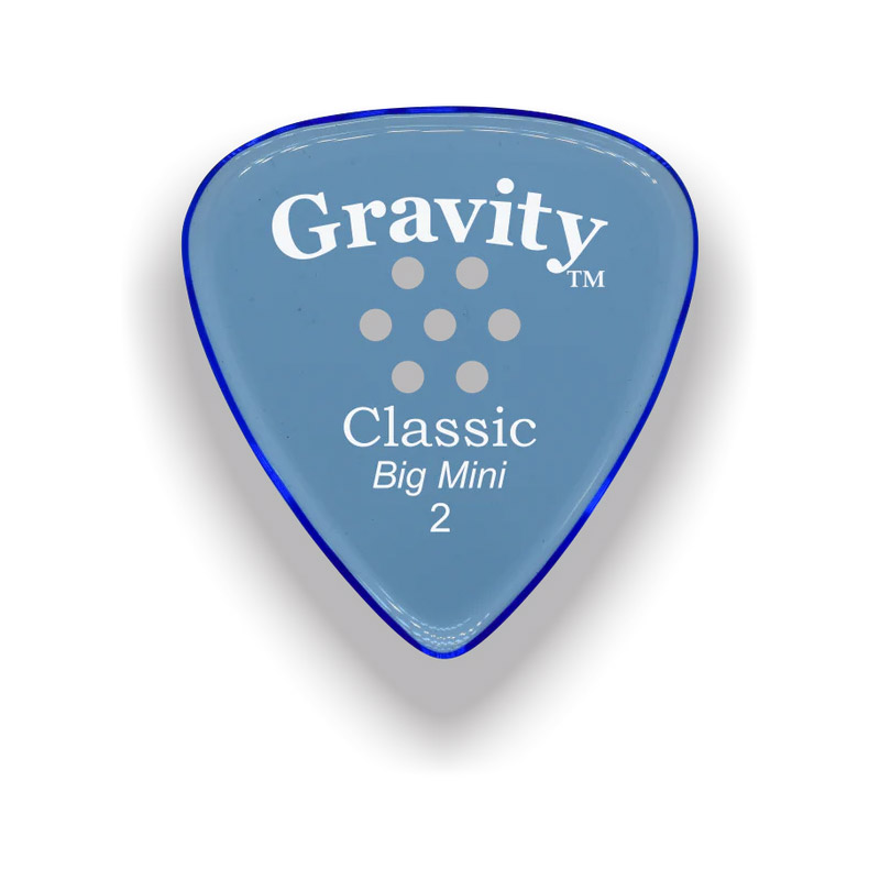 Gravity Picks Classic Big Mini 2mm Polished Blue Grip Multi-Hole GP-GCLB2PM