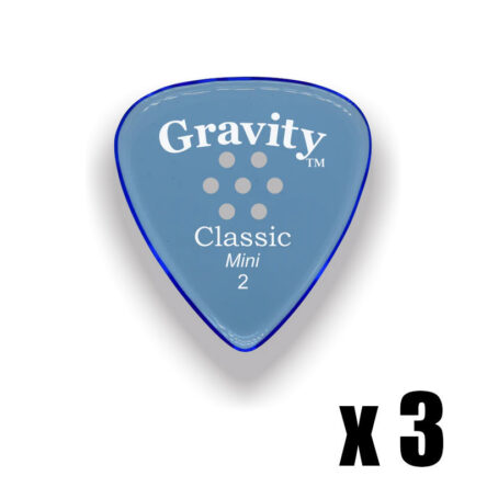 Gravity Picks Classic Mini Jazz 2mm Polished Blue Multi-hole 3 Pack GP-GCLM2PMx3