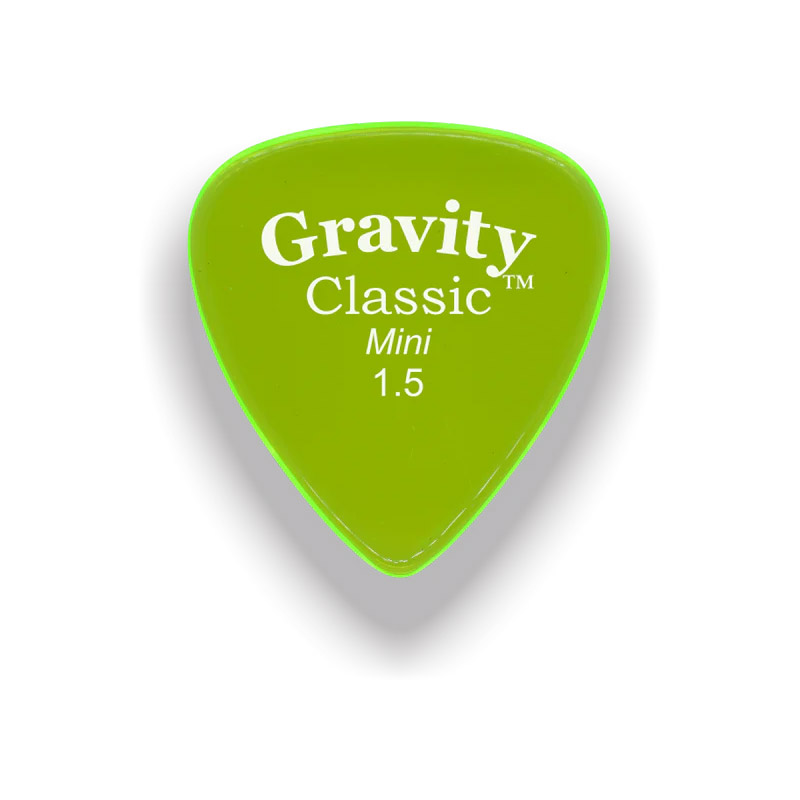 Gravity Pick Classic Mini Jazz 1.5mm Polished Fluro Green GP-GCLM15P