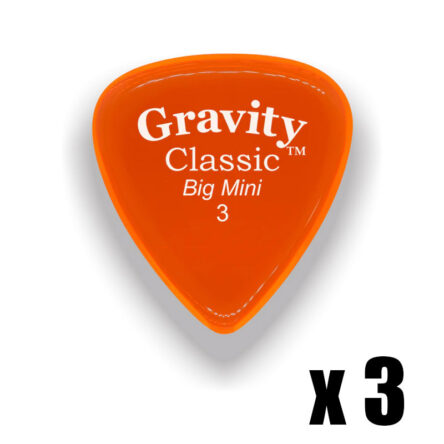 Gravity Picks Classic Big Mini 3mm Master Finish Orange 3 Pack GP-GCLB3Mx3
