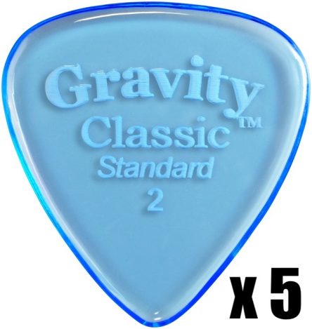 Gravity Pick Classic Standard 2mm Polished Blue 5 PACK
