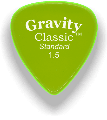 Gravity Picks Classic Standard 1.5mm Master Finish Unpolished Fluorescent Green