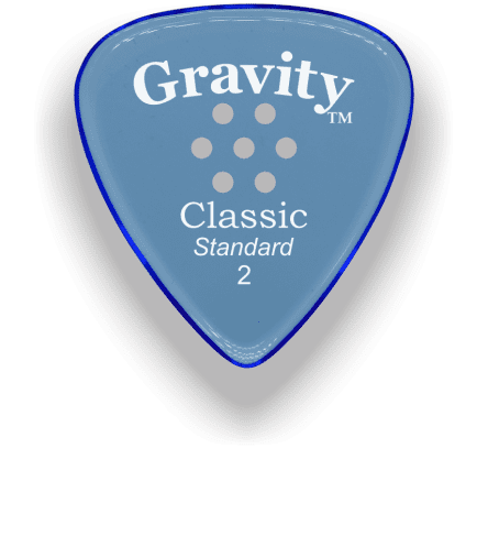 Gravity Picks Classic Standard 2 mm Polished with Multi Hole Blue