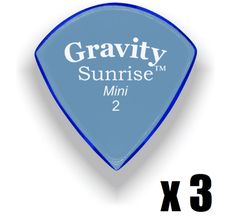 Gravity Picks Sunrise Mini Jazz 2mm Blue 3 PACK