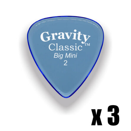 Gravity Picks Classic Big Mini 2mm Master Finish Blue 3 Pack GP-GCLB2Mx3