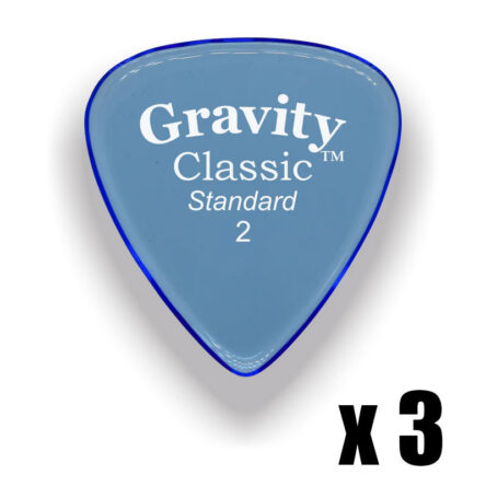 Gravity Picks Classic Standard 2mm Master Finish Blue 3 Pack GP-GCLS2MX3