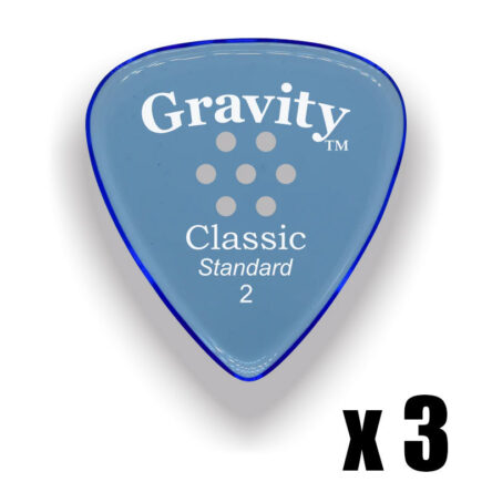 Gravity Picks Classic Standard 2mm Blue Multi-hole Grip Polished 3 Pack GP-GCLS2PMx3