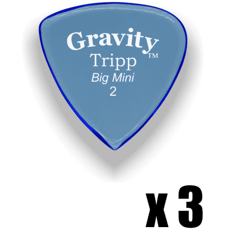 Gravity Picks Tripp Big Mini 2mm Polished Blue 3 PACK