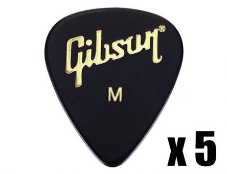Gibson Standard Black Picks – Medium 5 Pack