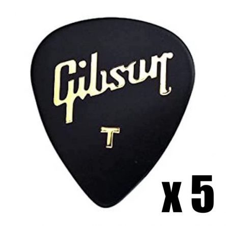 Gibson Standard Black Picks - Thin 5 Pack