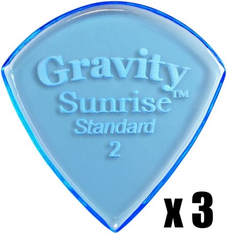 Gravity Pick Sunrise Standard 2mm Polished Blue 3 PACK