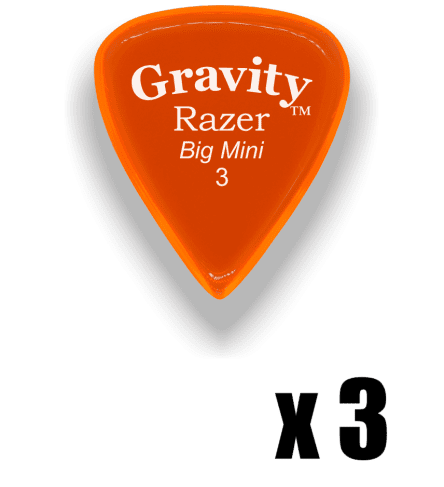 Gravity Picks Razer Big Mini 3mm Polished Orange 3 PACK