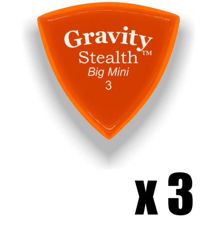 Gravity Picks Stealth Big Mini 3mm Master finish Unpolished Orange 3 PACK