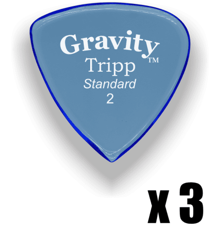 Gravity Picks Tripp Standard 2mm Polished Blue 3 PACK