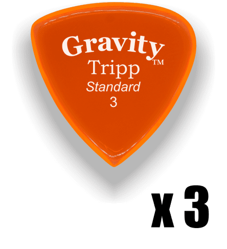 Gravity Picks Tripp Standard 3mm Polished Orange 3 PACK