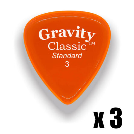 Gravity Picks Classic Standard 3mm Master Finish Orange 3 Pack GP-GCLS3Mx3