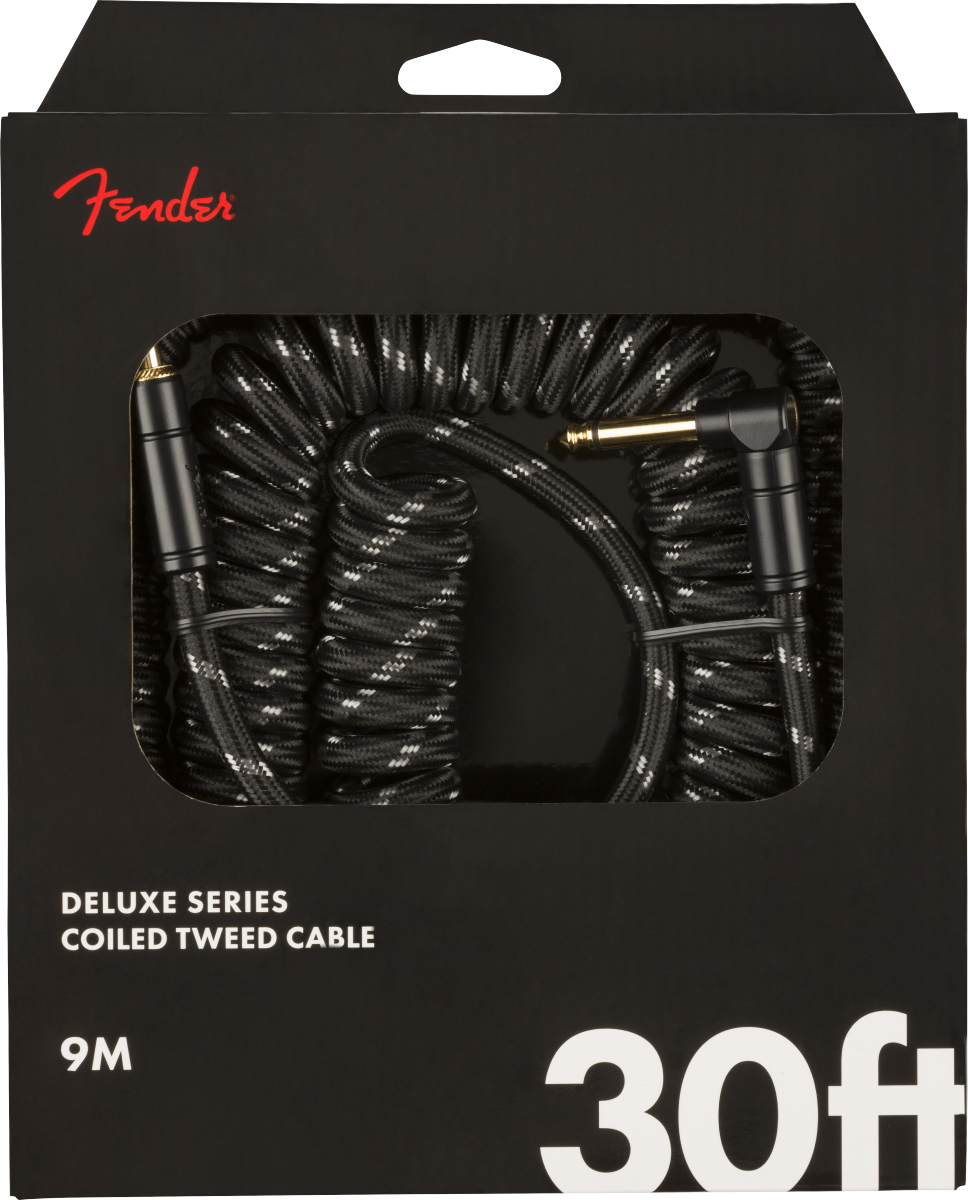 Fender Deluxe Coil Cable 30' Black Tweed SALE - Image 2