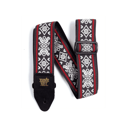 Ernie Ball Blackjack Red Jacquard Adjustable Strap