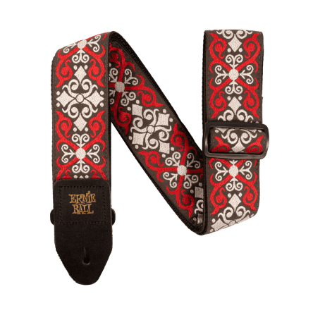Ernie Ball Red Trellis Jacquard Adjustable Strap