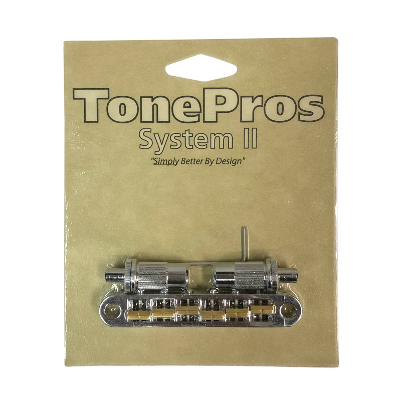 TonePros Bridge Alternative Saddle raw bell brass, pre-notched Metric thread Chrome TP-TPFB-C