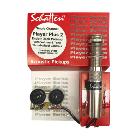 Schatten Player Plus 2 Endpin Jack Preamp Vol/Tone Thumbwheel Controls DAPLPA2