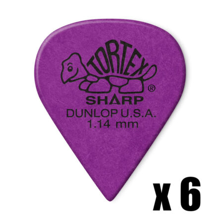 Jim Dunlop TORTEX Sharp Picks 1.14MM 6 Pack 114SHA-6PK