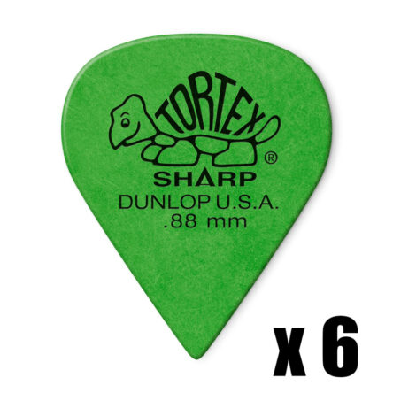 Jim Dunlop TORTEX Sharp Picks .88MM 6 Pack 88SHA-6PK