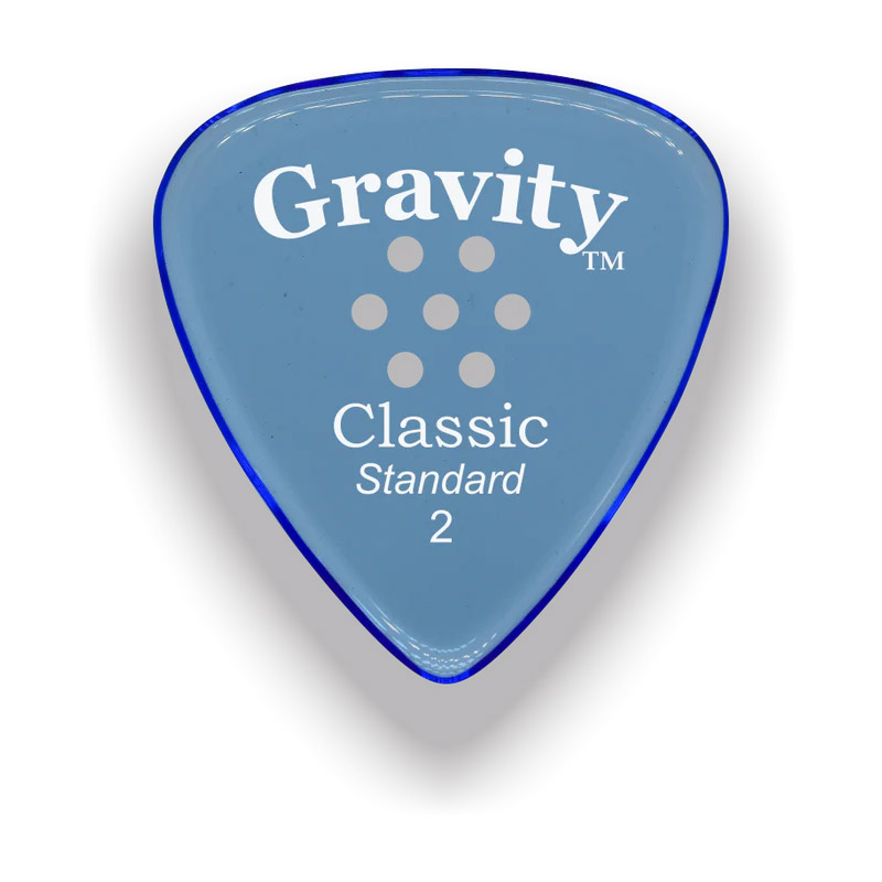 Gravity Picks Classic Standard 2mm Master Finish Blue Multi-hole Grip GP-GCLS2MM